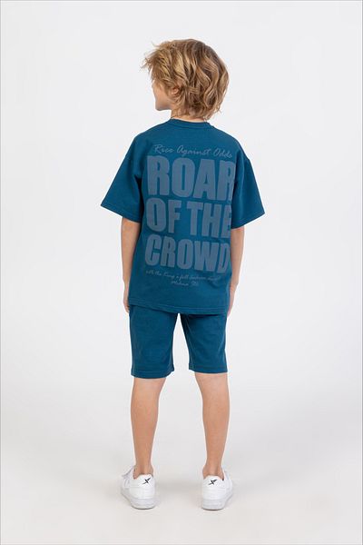 Ruhat Kids Boy's Shorts - T-Shirt with Necklace Double Set