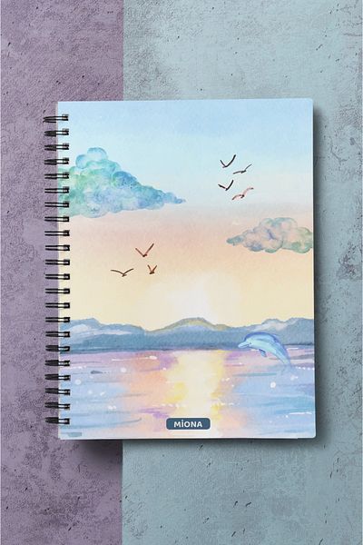 Miona غطاء من الورق المقوى الصلب مقاس A5، 120 ورقة، دفتر ملاحظات مدرسي، دفتر ملاحظات، دفتر ملاحظات