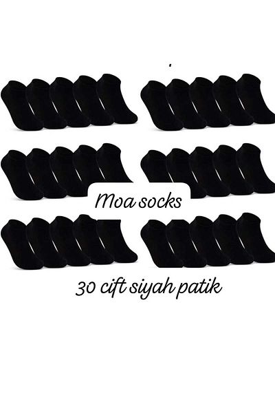 moa socks Безшевни персонализирани 30 чифта унисекс памучни черни чорапи до глезена, гъвкави и удобни, качествени мъжки чорапи до глезена