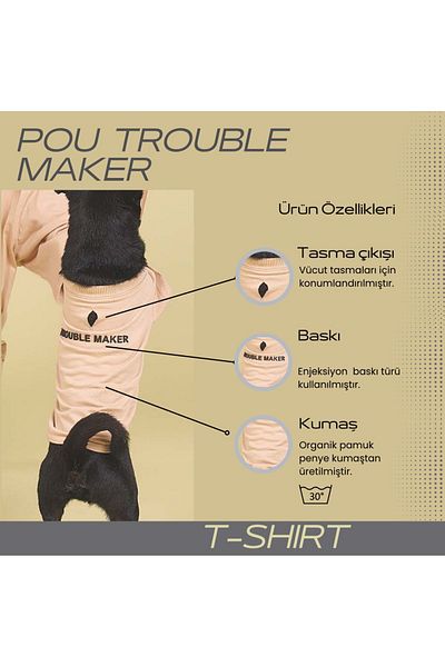 salya store Dog Outfit, Pou Series - Single Product for Owners Mink People Oversize Unisex