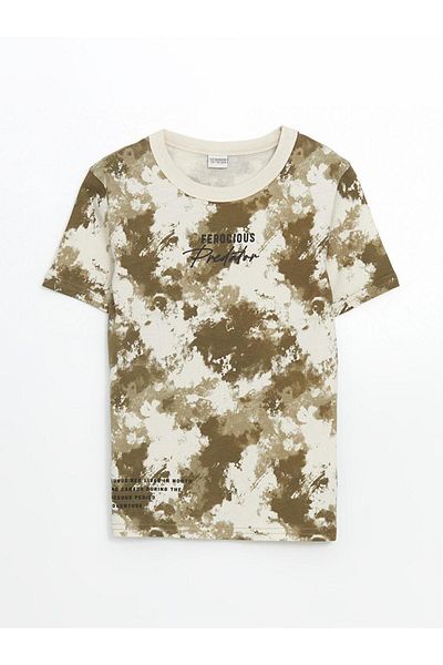 LC Waikiki Tricou pentru băieți cu decolteu cu vopsea cravată LCW Kids