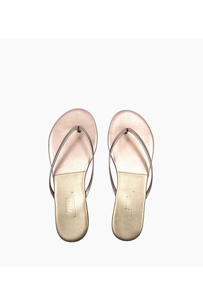 Tkees Classic Women's Gold Rose Stylish Flip Flops