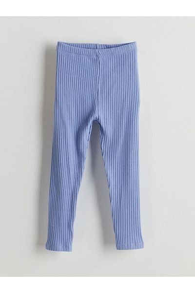 LC Waikiki Lcw Baby Purple Elastic Waist Ribbed Baby Girl Leggings
