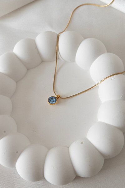 Karflake Narflake Çelik Ince Zincir Ile Altın Kaplama Damla Kolye Ucu Ile Tasarlanmış Çelik Kadın Kolye