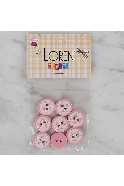 Hangora Loren Crafts Pink 8-Pack Fish Button - 570