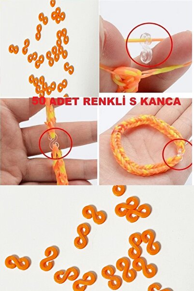 RELATOS 50 Adet Renkli S Kanca -renkli Lastik Bileklik -toka Dıy Takı Yapımı ...