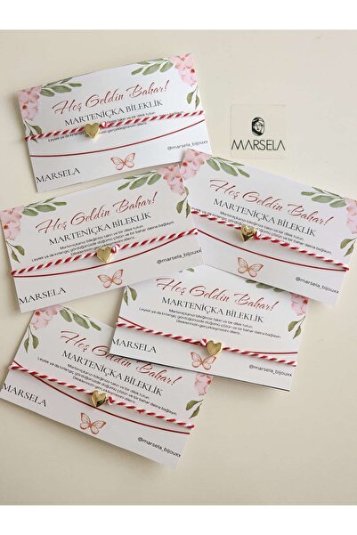 MORMAVİ MARTENIÇKA 5 Lİ RENKLİ BİLEKLİK YONCA- KALPLİ- KELEBEK IP BİLEKLİK