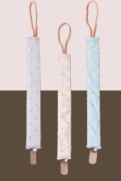 MyVera Gray Mink Green Water Pacifier Combination 3-Piece Pacifier Chain 100% Cotton Fabric