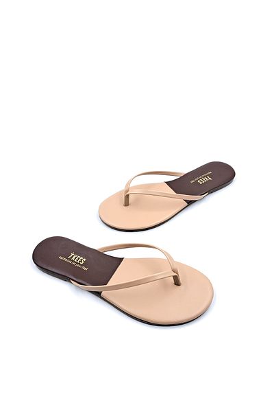 Tkees Classic Women's Brown Beige Stylish Flip Flops