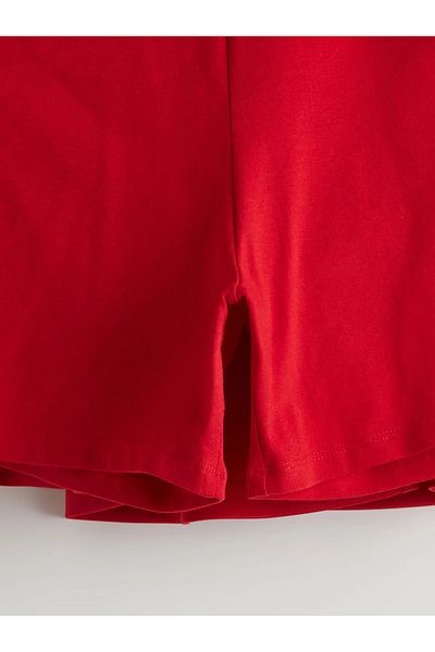 LC Waikiki Red Elastic Waist Girl's Shorts Skirt