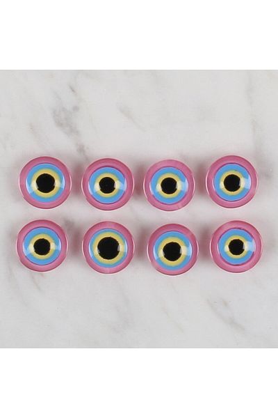 Hangora Loren Crafts 168 Model Pink Evil Eye Bead Button Set of 8