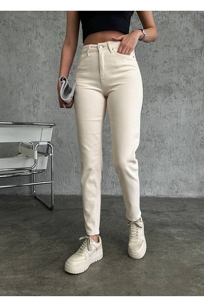 Geppetto A 19806501   Women's Cream Mom Jeans