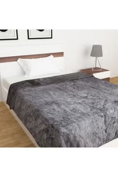 Moon 1 Piece Soft Single Size Bed Blanket Flannel Silver 200x160cm
