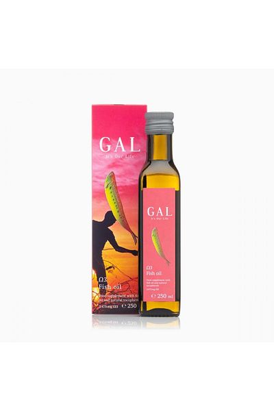 Gal GAL Fish Oil, reduces depression, regulates heart rate, cholesterol, 3475 mg Omega 3, 250 ml