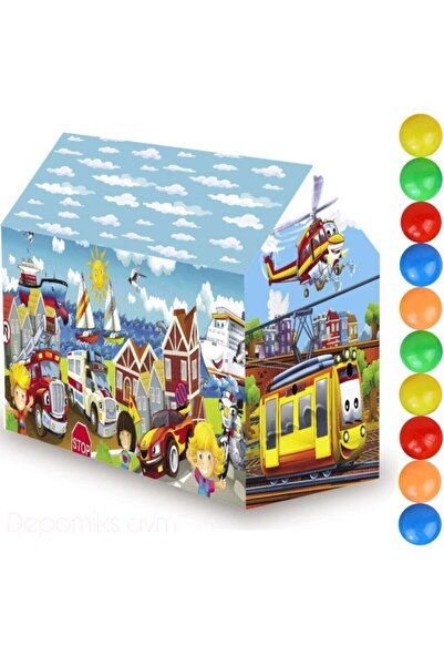 Oyuncakhane Oyuncak Çadır Oyun Evi Erkek Çocuk Oyun Çadırı Kolay Kurulum Kaydırmalı Puzzle