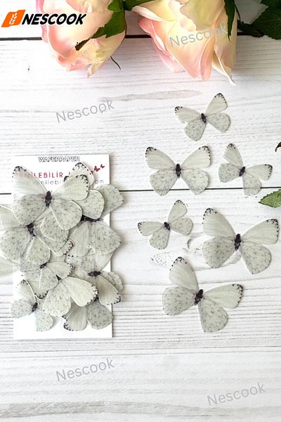 nescook Ready Cut 21 Pieces Edible Butterfly Paper (Wafer Paper)