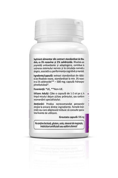ZENYTH Rhodiola Rosavins, 30 Capsules, Adaptogen, Increases Resistance to Intellectual or Physical Stress,