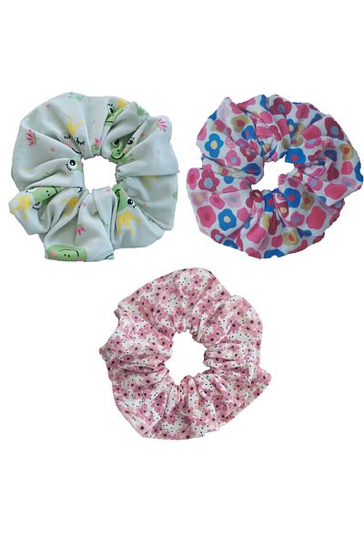 Baby Minik 3 bucăți din bumbac pieptănat și elastic Scrunchie Simit Scrunchie