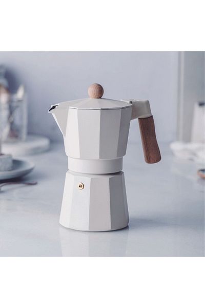 Lacor Cafetiera din aluminiu turnat, Trento White, 675 ml