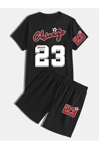 bellanova Men Summer Fashion Two Piece Set - Number Jersey Printed Short Sleeve