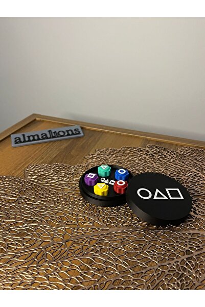 almalions Gonggi Squid Game Beştaş Oyunu, Kalamar Oyun Seti, Kumlu - Özel Yuvarlak Kutulu