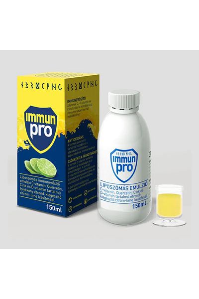 ZENYTH Immunpro Liposomal Emulsion (vitamin C, Quercetin, Zinc and Vitamin D), Hymato, 150ml