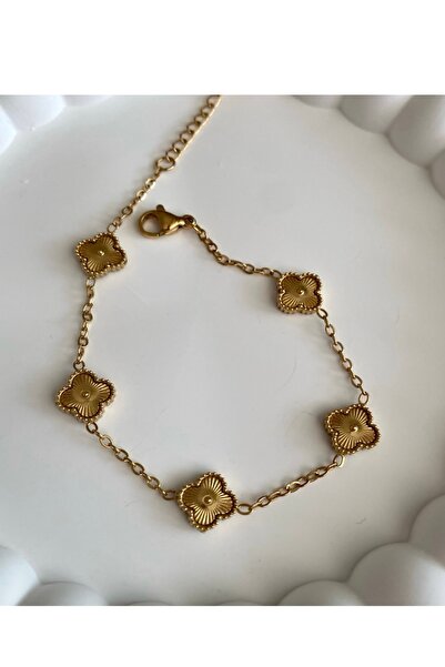 gaila design Small Size Gold Steel Clover Bracelet
