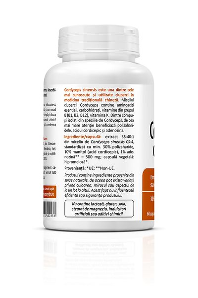 ZENYTH Cordyceps Mushroom Cs-4, 60 Capsules, Antioxidant, Tonic and Immunity Protectant,
