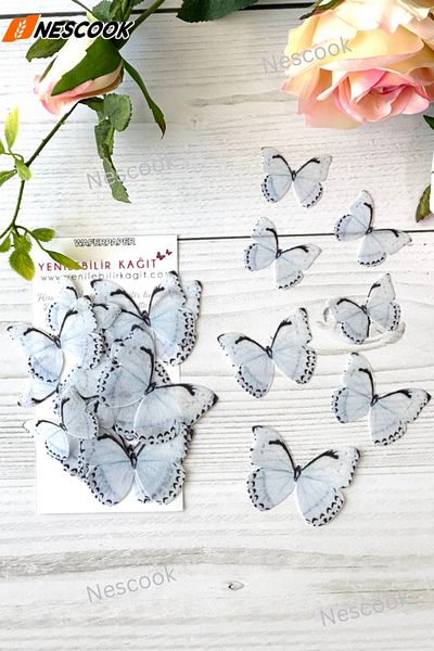 nescook Ready Cut 21 Pieces Edible Butterfly Paper (Wafer Paper)