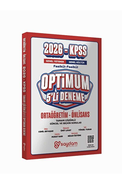Saydam Yayınları KPSS 2026 5Lİ DENEME ÖNLİSANS GÜNCEL SAYDAM YAYINLARI