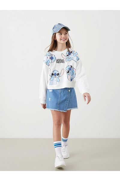 LC Waikiki LCW Kids Blue lányok Jean rövidnadrág szoknya elasztikus derékkal