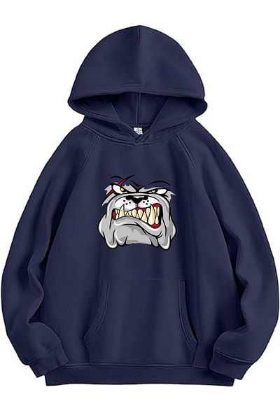 makiteks Unisex φούτερ με κουκούλα καγκουρό με κουκούλα με κουκούλα με κουκούλα μπουλντόγκ