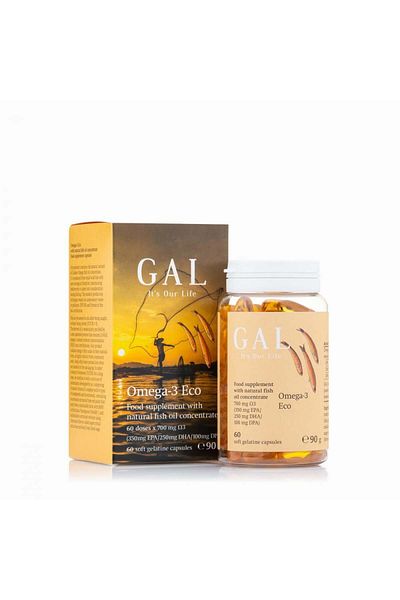 Gal GAL fish oil, Omega 3 Eco, brain, eye, cardiovascular health, 60 capsules