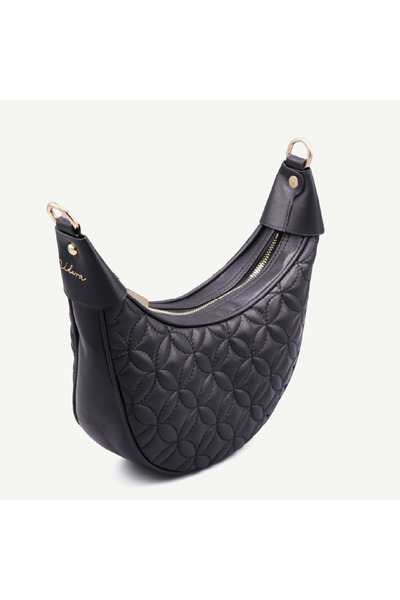 Uderra Leather Uderra Black Quilted Genuine Leather Shoulder Bag-S1Km0004