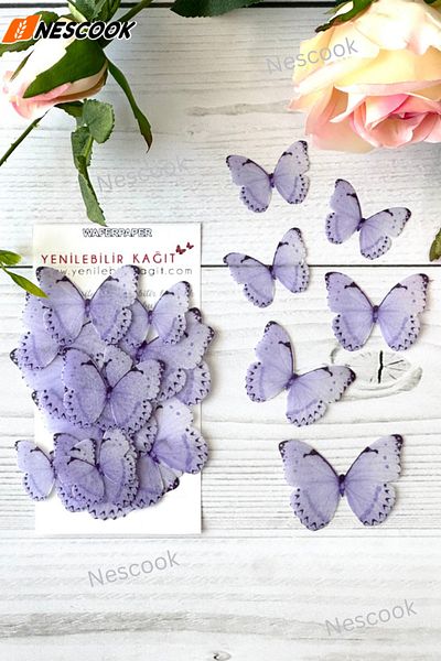 nescook Ready Cut 21 Pieces Edible Butterfly Paper (Wafer Paper)