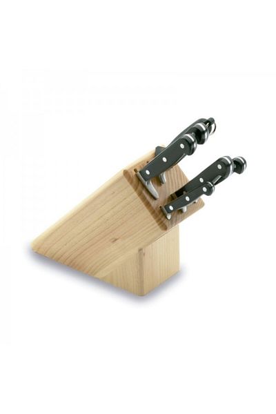 Lacor Set of 5 knives and sharpener with wooden stand, Perfect Kitchen