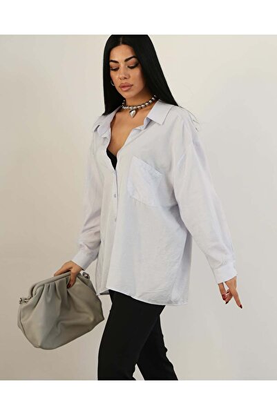 Afili butik Oversized Standard Size Single Pocket Shirt