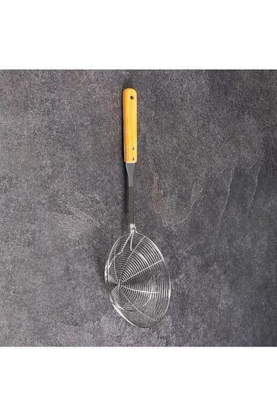 Transformacion Bamboo Handle Colander Strainer 304 Stainless Steel 13.5 cm 721528