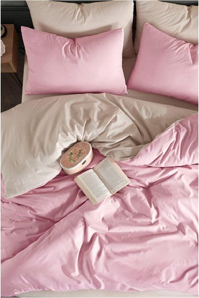 Shopyteks Σετ παπλωματοθήκη διπλής όψης Battal Boy – Dusty Rose & Light Beige