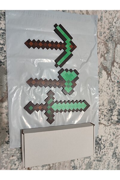 Deposundan Al Mini Elmas Set Ahşap Mdf Kılıç Balta Kazma