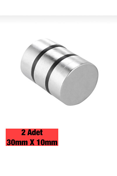 AYMAGNET 30mm x 10mm Çok Güçlü Yuvarlak Neodyum Mıknatıs - 2 Adet