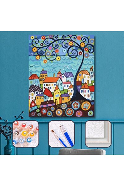 Genel Markalar Sayılarla Boyama Seti Çerçeveli Kasnaklı Şehrin Renkleri  40 x...