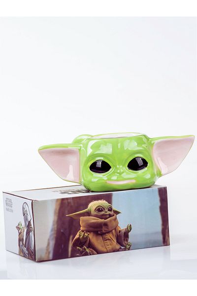 MUKKO HOME 3D Baby Yoda Mug – Porcelain Mug with Handle, 320 Ml, Special Gift Box