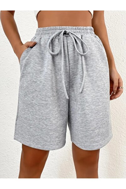 CAONNES Kadın Gri Şort Büyük Beden Battal Eşofman Altı Spor Rahat Giyim Kaliteli Şık Görünüm ŞAH MODAhkjh