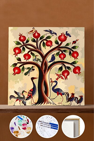 Pastelya Sayılarla Boyama Seti Çerçeveli Kasnaklı Nardugan 40x50 Cm