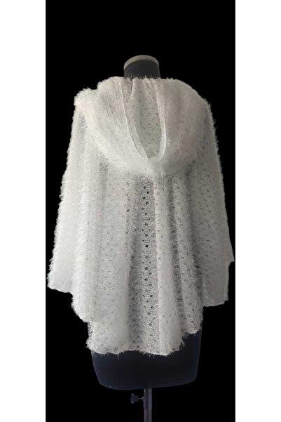 MODA NUR Накидка болеро, Болеро з капюшоном, Білосніжна накидка, Накидка для нареченої
