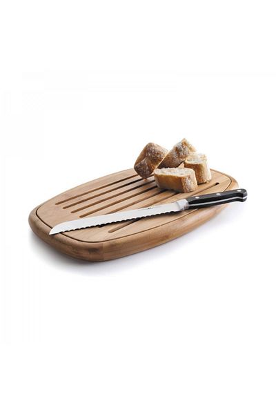Lacor Tocator oval din bambus pentru taierea painii, 40x27 cm