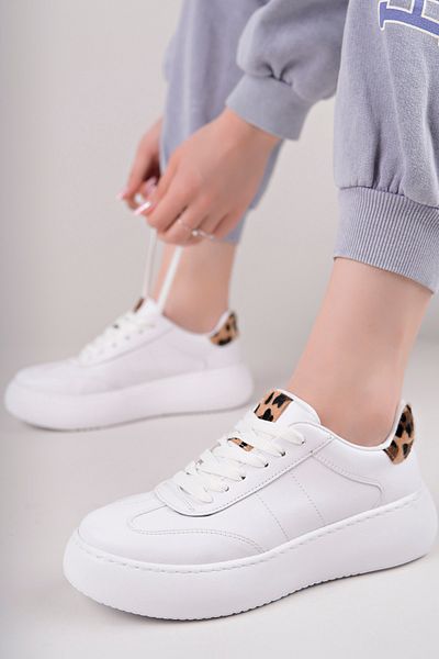 Saks Gardrop Pantofi sport cu șireturi, leopard, cu talpă groasă, pantofi de mers, pantofi casual