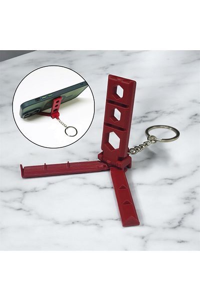 farklı bir hediye 3D Keychain with Phone Holder - Red