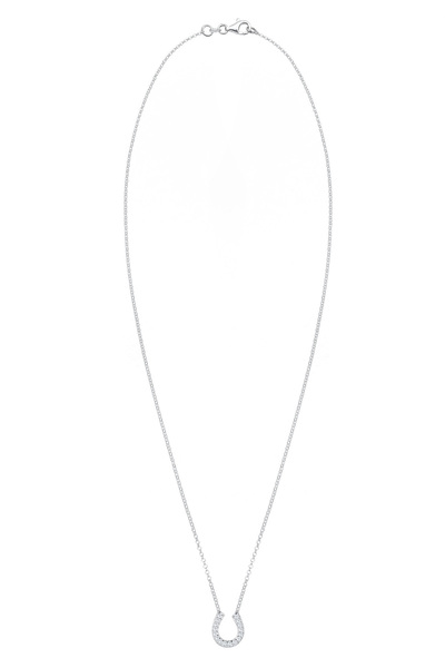 ELLI Dámský náhrdelník s přívěskem ve tvaru podkovy, talisman pro štěstí se zirkony ze sterlingového stříbra 925